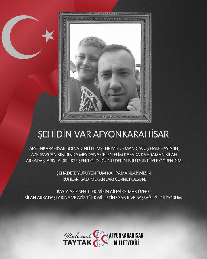 Afyonkarahisar Milletvekilinden Şehit Uzman Çavuş Emre Sayın'a Vefa