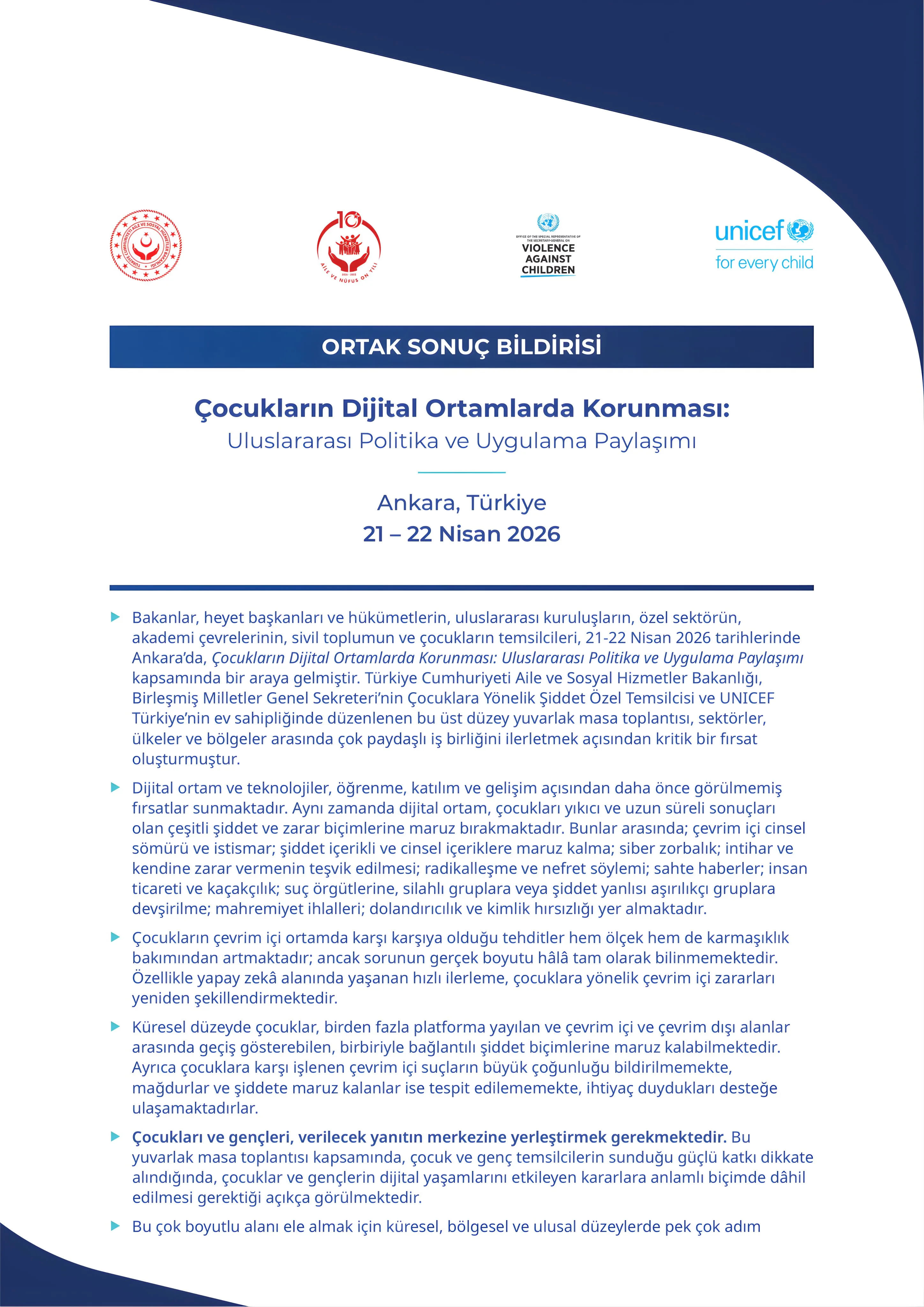 Dijital Ortamlarda Çocukların Korunması Programı Tamamlandı