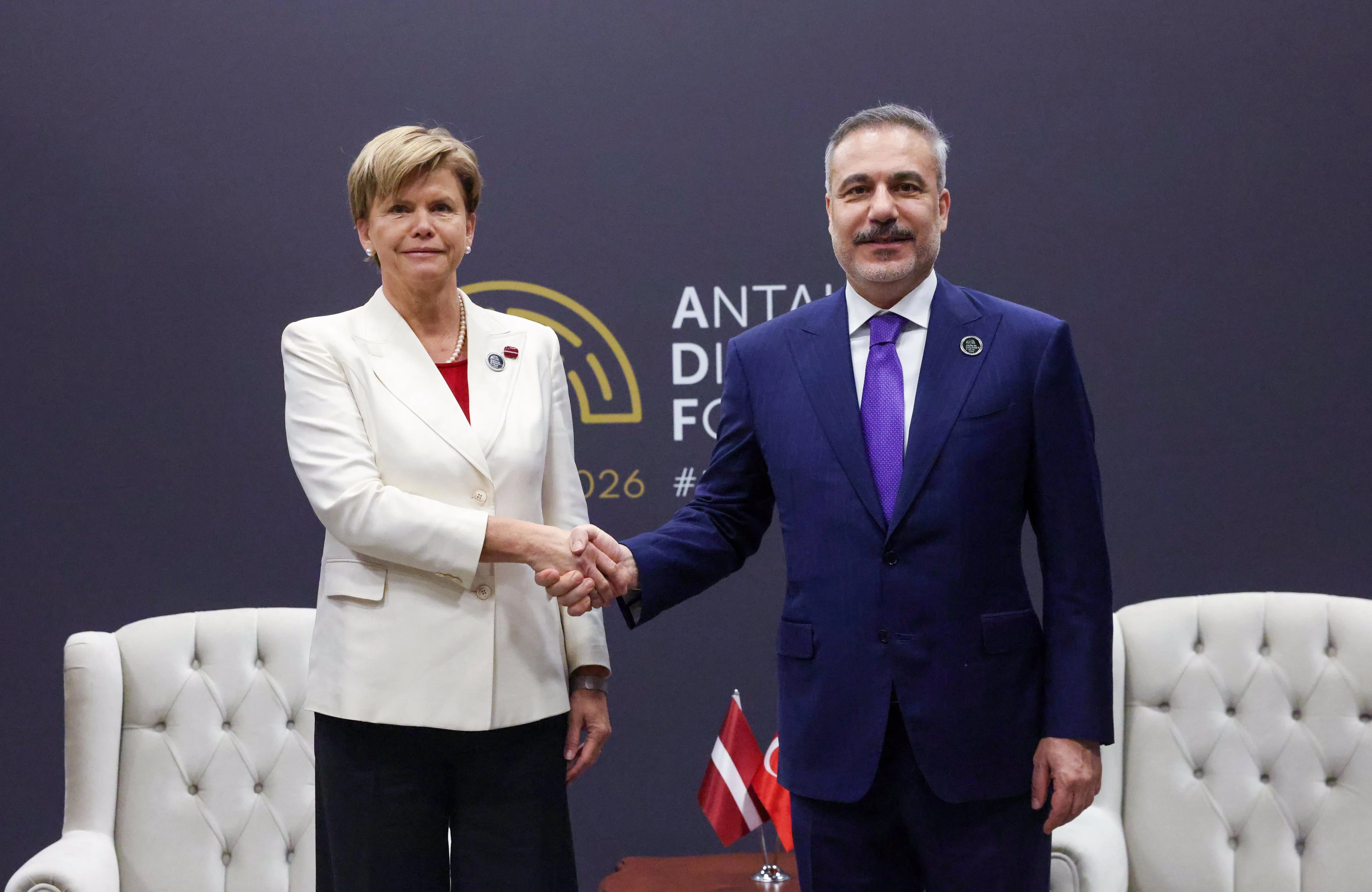 Hakan Fidan, Letonya Dışişleri Bakanı ile görüştü