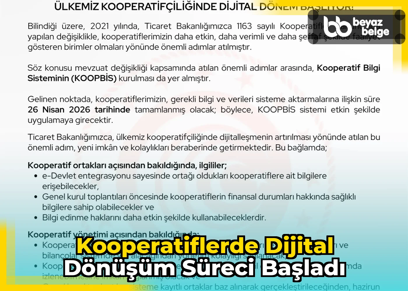 Kooperatiflerde dijital dönüşüm süreci başladı
