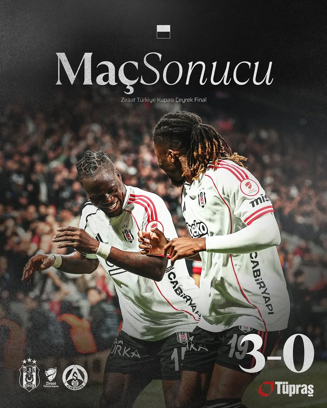 Beşiktaş Ziraat Türkiye Kupası'nda Yarı Finale Yükseldi!