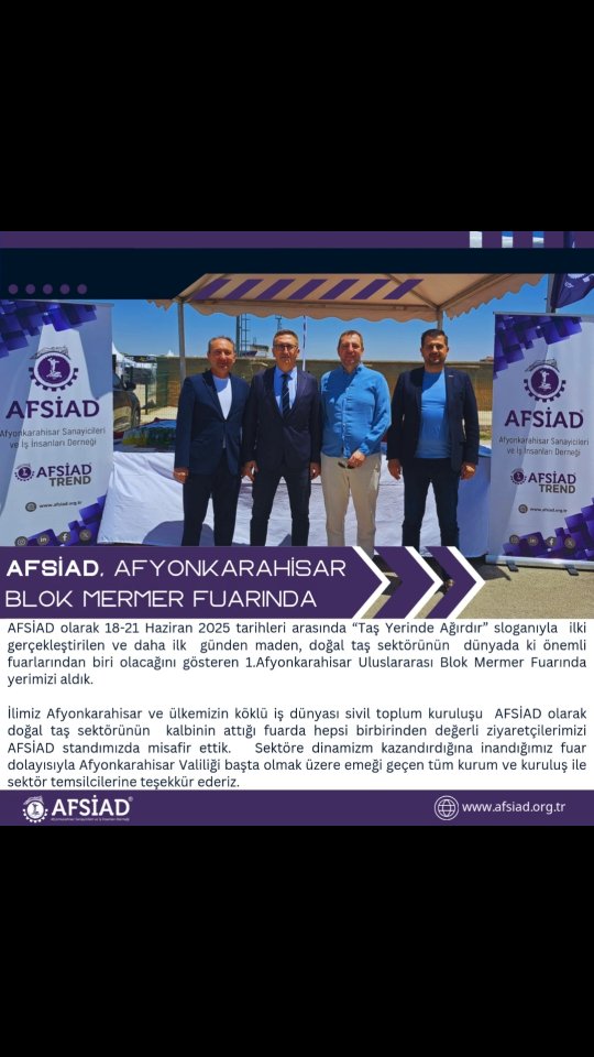 Afyonkarahisar Uluslararası Blok Mermer Fuarı'nda AFSİAD Rüzgarı
