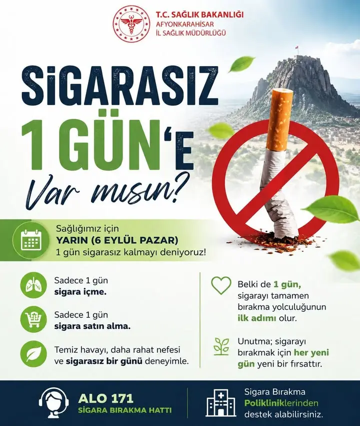 Çay Devlet Hastanesi'nden sigarasız gün kampanyası
