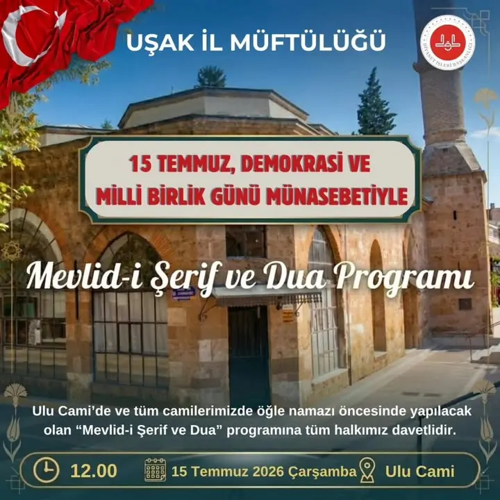 Uşak İl Müftülüğü'nden özel program daveti