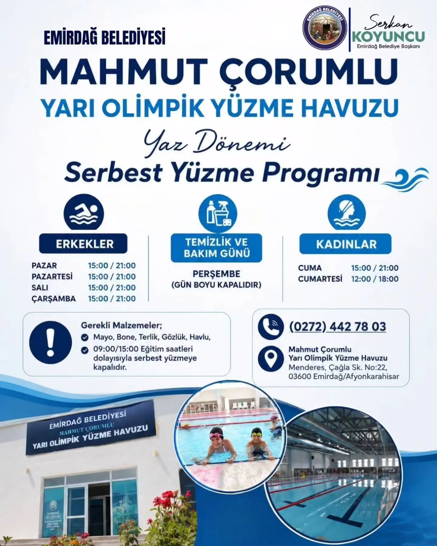 Yaz Dönemi Serbest Yüzme Programı Başladı