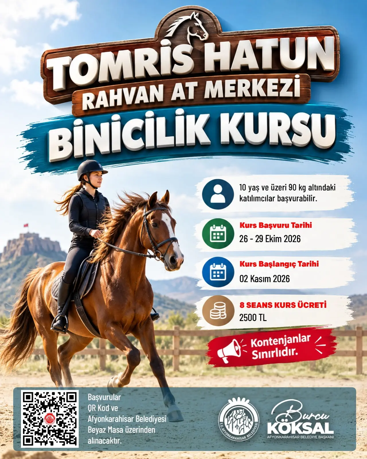Afyonkarahisar'da Binicilik Kursu Başlıyor