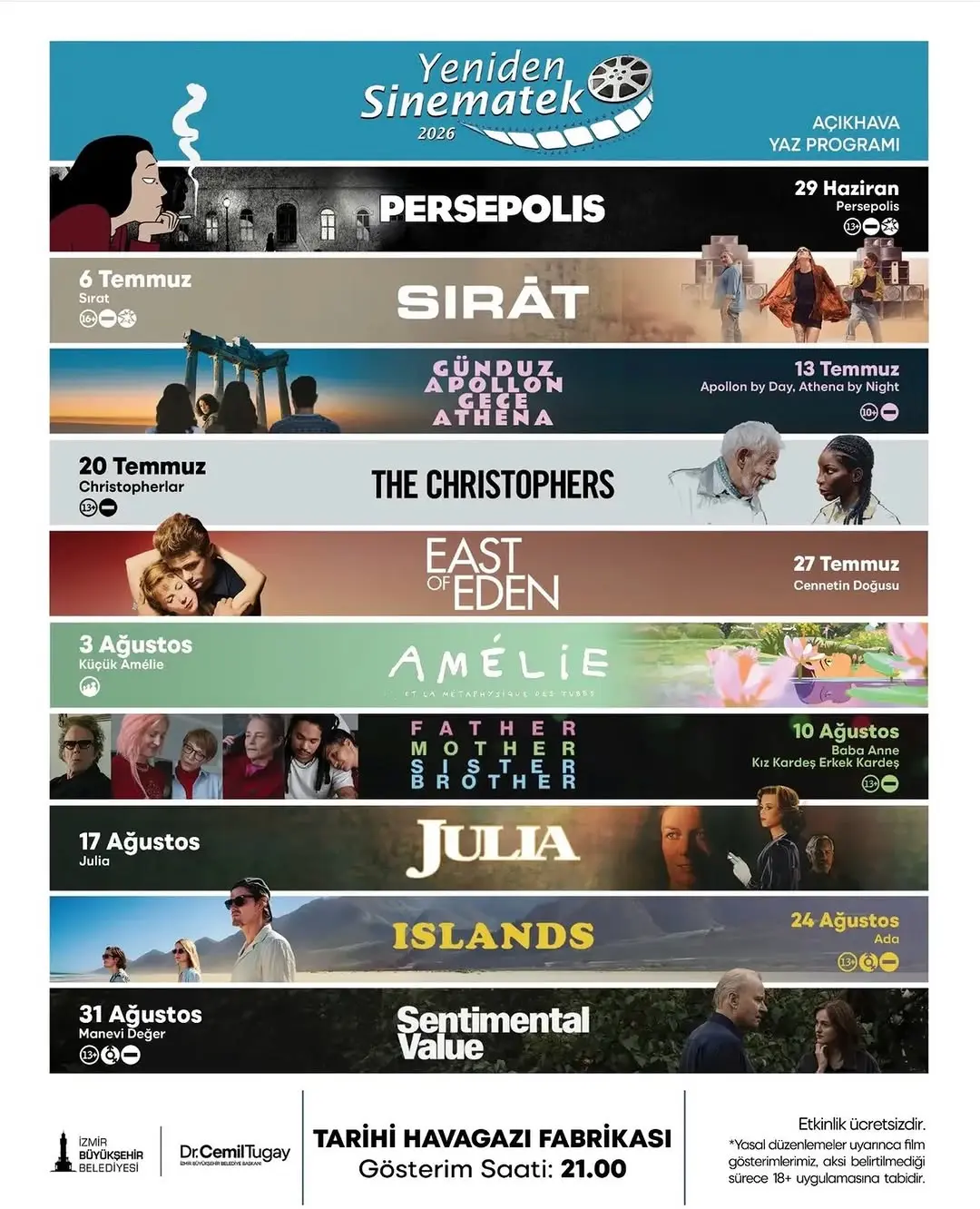 Ücretsiz Film Gösterimleri Başlıyor
