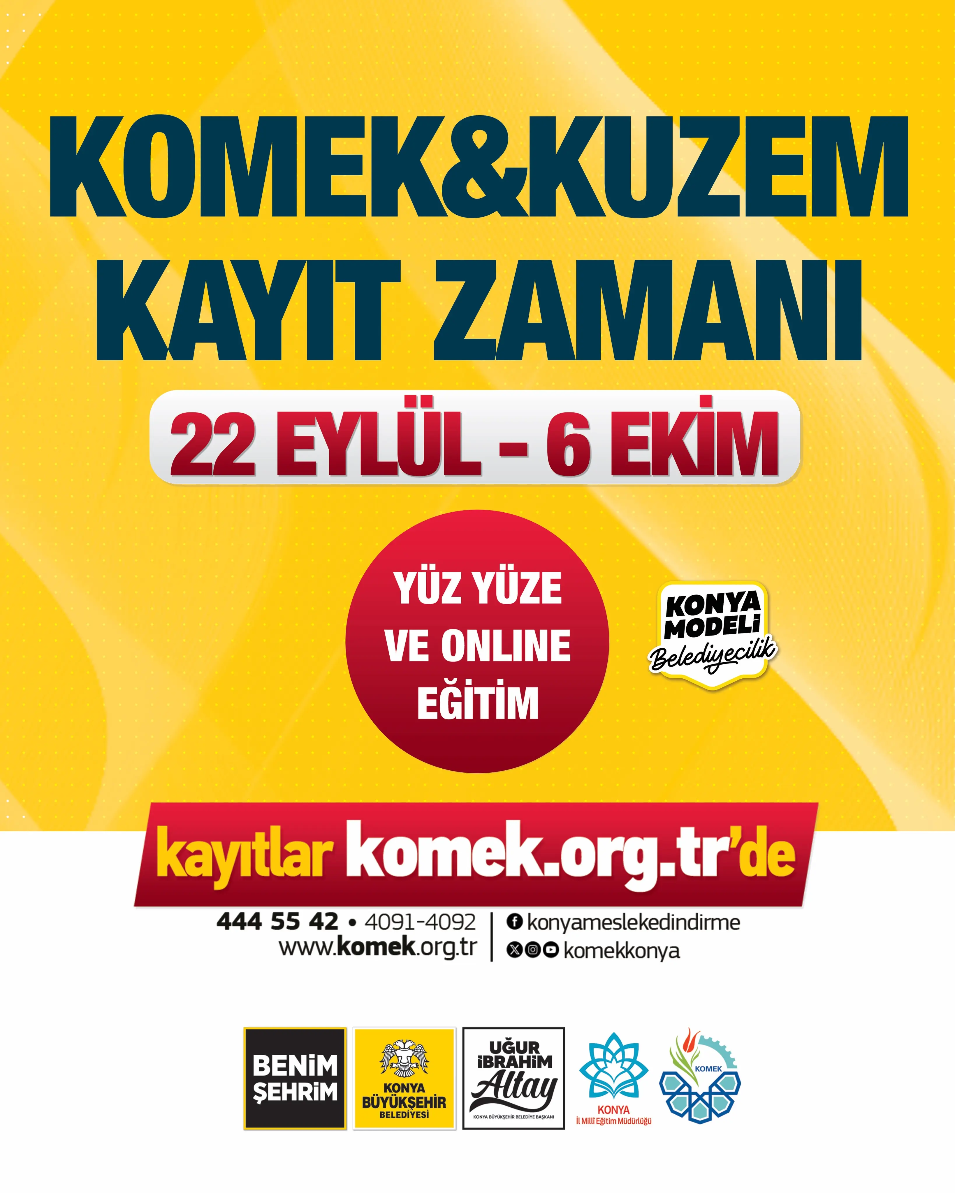 KOMEK ve KUZEM'de yeni dönem kayıtları başlıyor