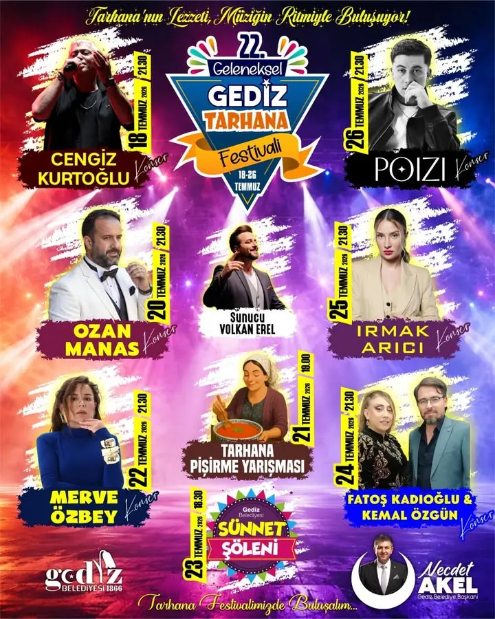 Gediz Tarhana Festivali 18-26 Temmuz'da gerçekleşecek