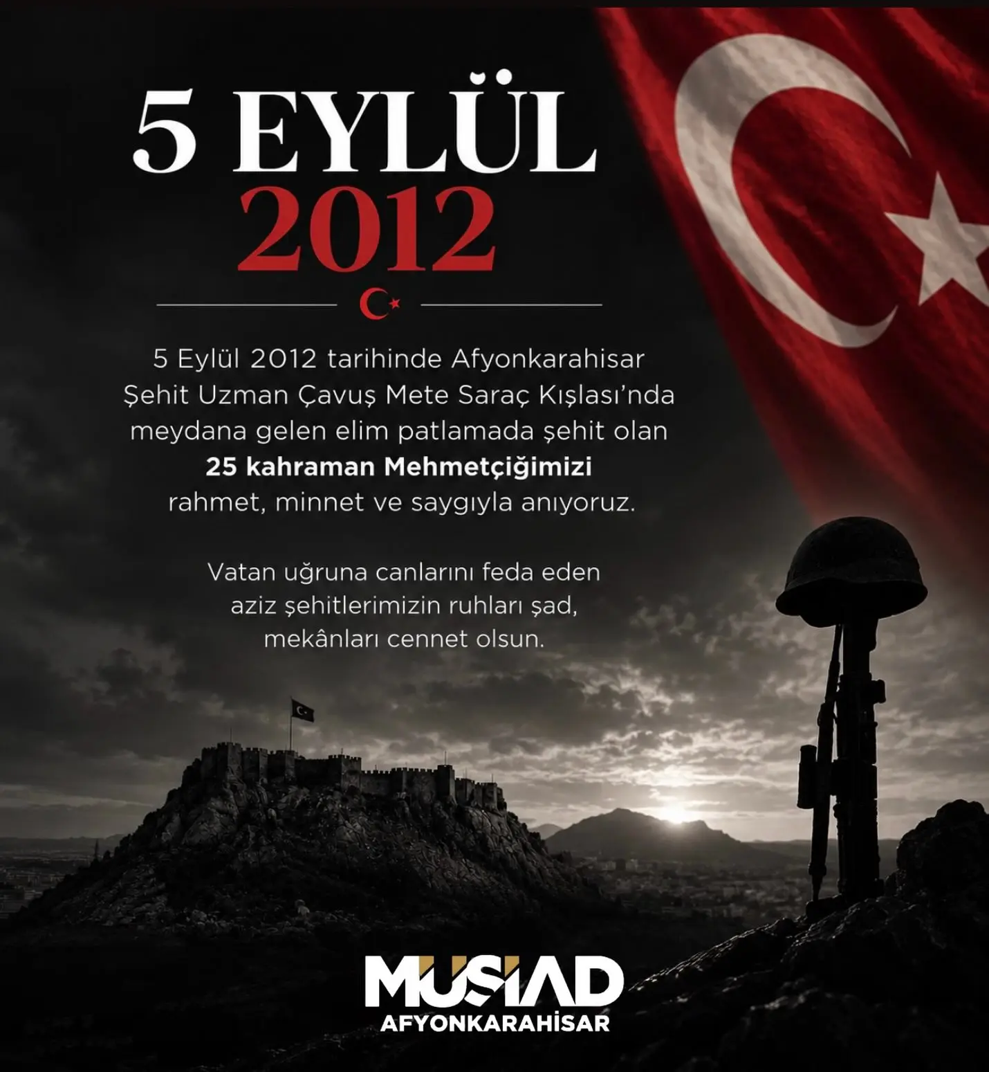 Şehitlerimiz 5 Eylül'de anıldı