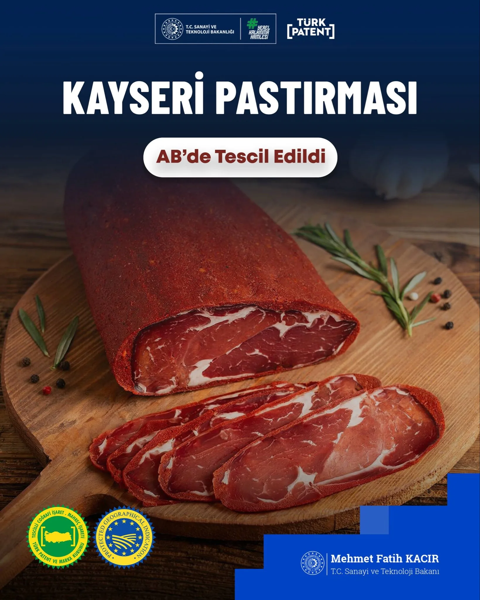 Kayseri Pastırması Tescillendi