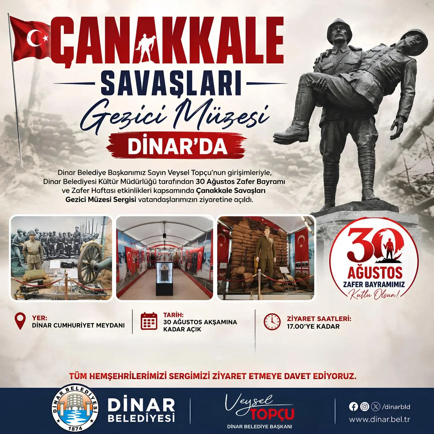 Çanakkale Savaşları Gezici Müzesi Dinar'da açıldı