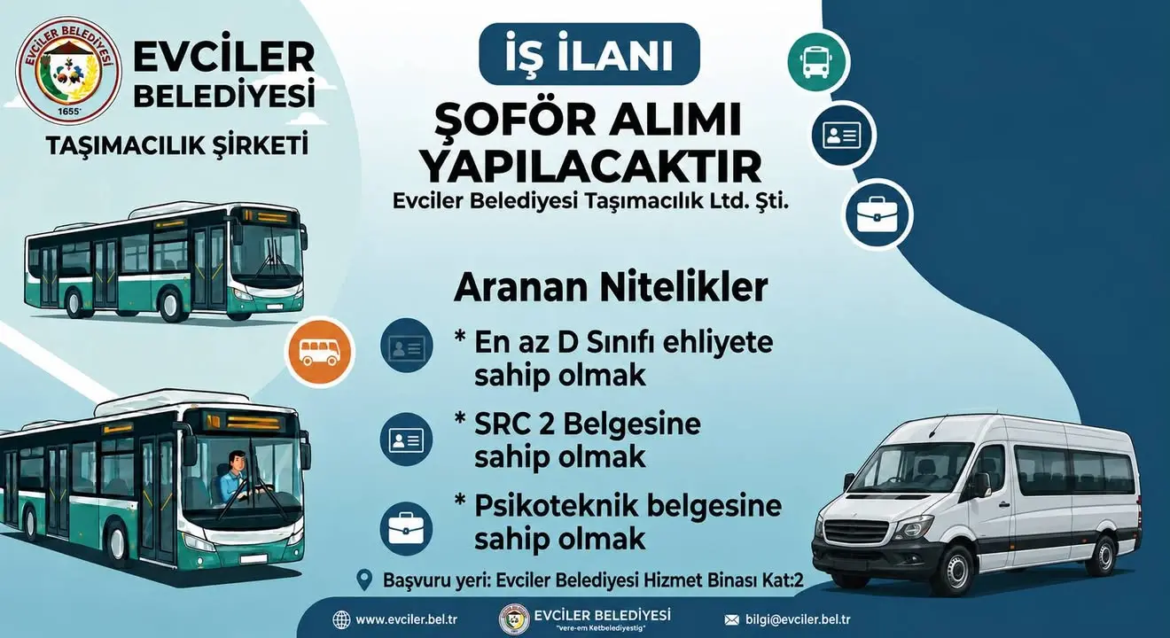 Evciler Belediyesi şoför alımı yapacak