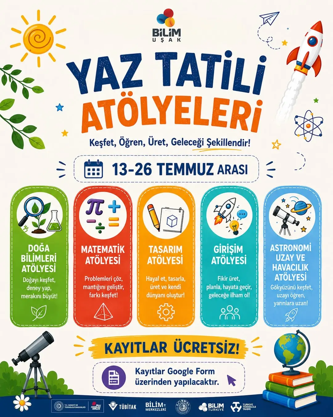Uşak’ta Yaz Tatili Atölyeleri Başlıyor