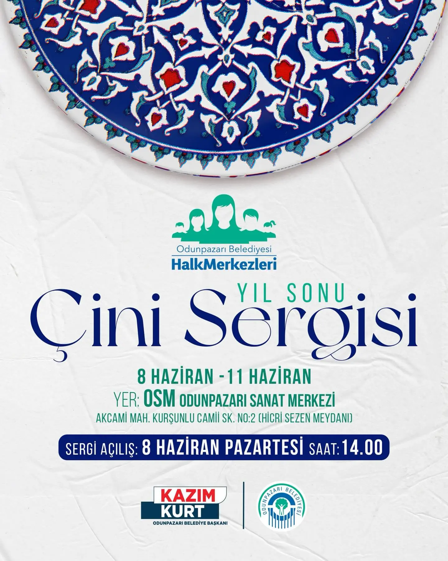 Halk Merkezleri Yıl Sonu Çini Sergisi Açılıyor