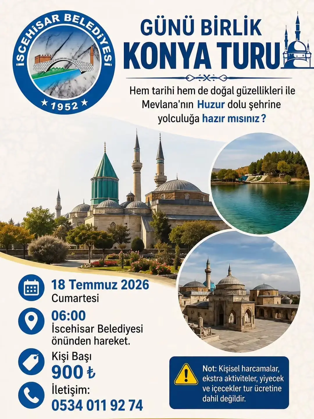 İscehisar Belediyesi'nden Konya Turu Duyurusu