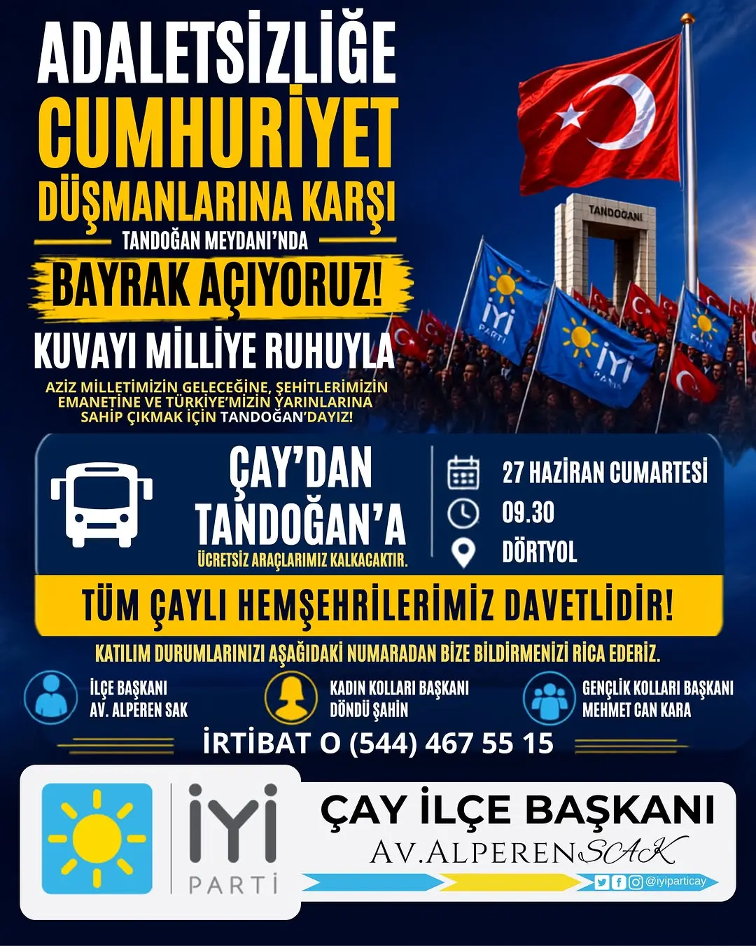 Cumhuriyet İçin Tandoğan’da Buluşma