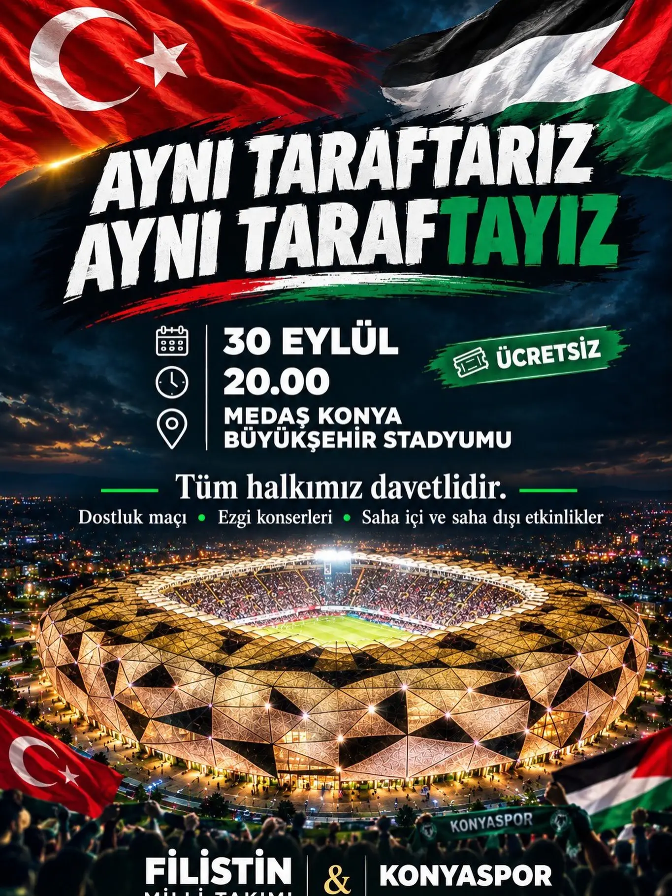 Konyaspor ve Filistin Takımı Buluşuyor