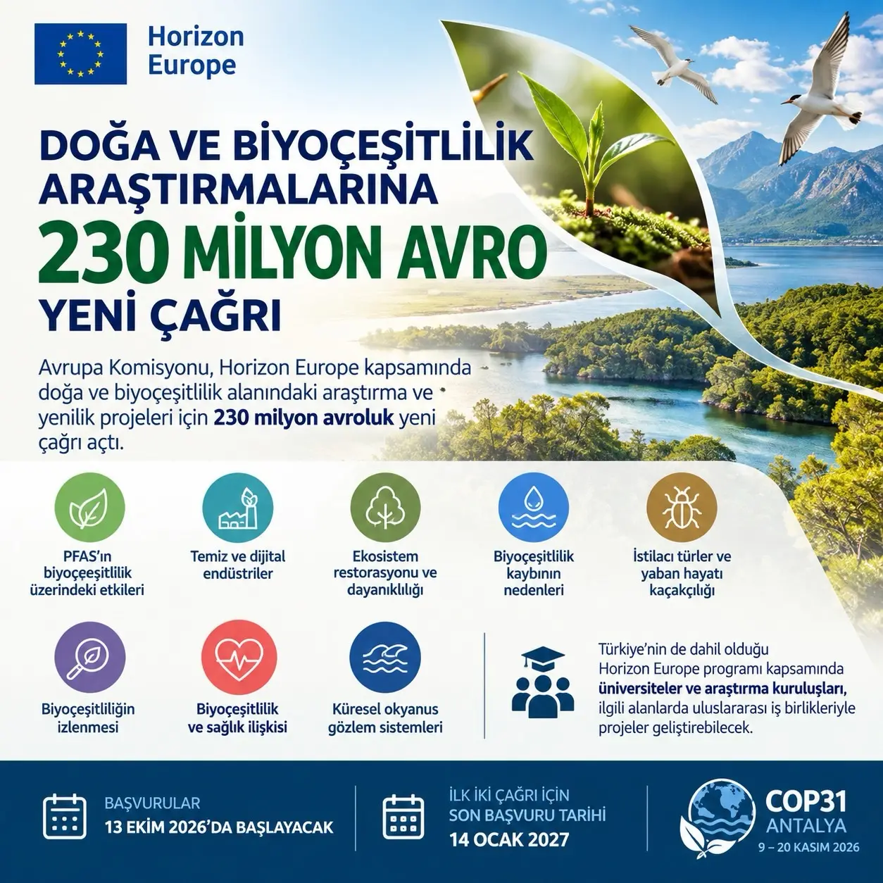Avrupa'dan Biyoçeşitlilik Araştırmalarına Çağrı