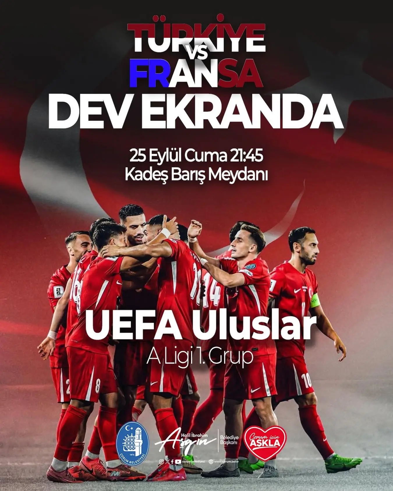 Türkiye - Fransa maçı dev ekranda yayınlanacak