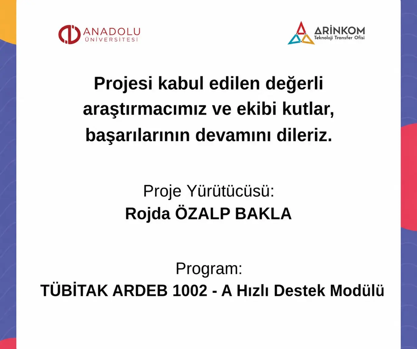 Anadolu Üniversitesi'nden başarılı araştırmacıya destek