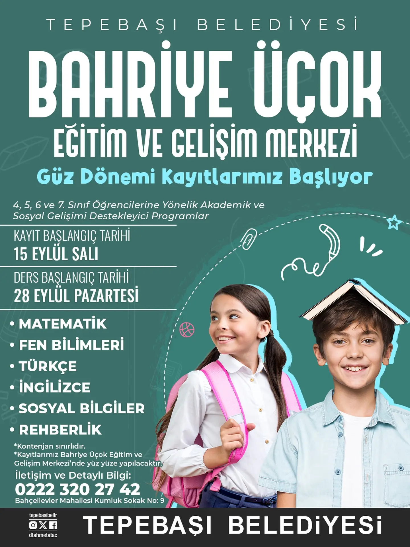 Bahriye Üçok Eğitim Merkezinde Kayıtlar Başlıyor