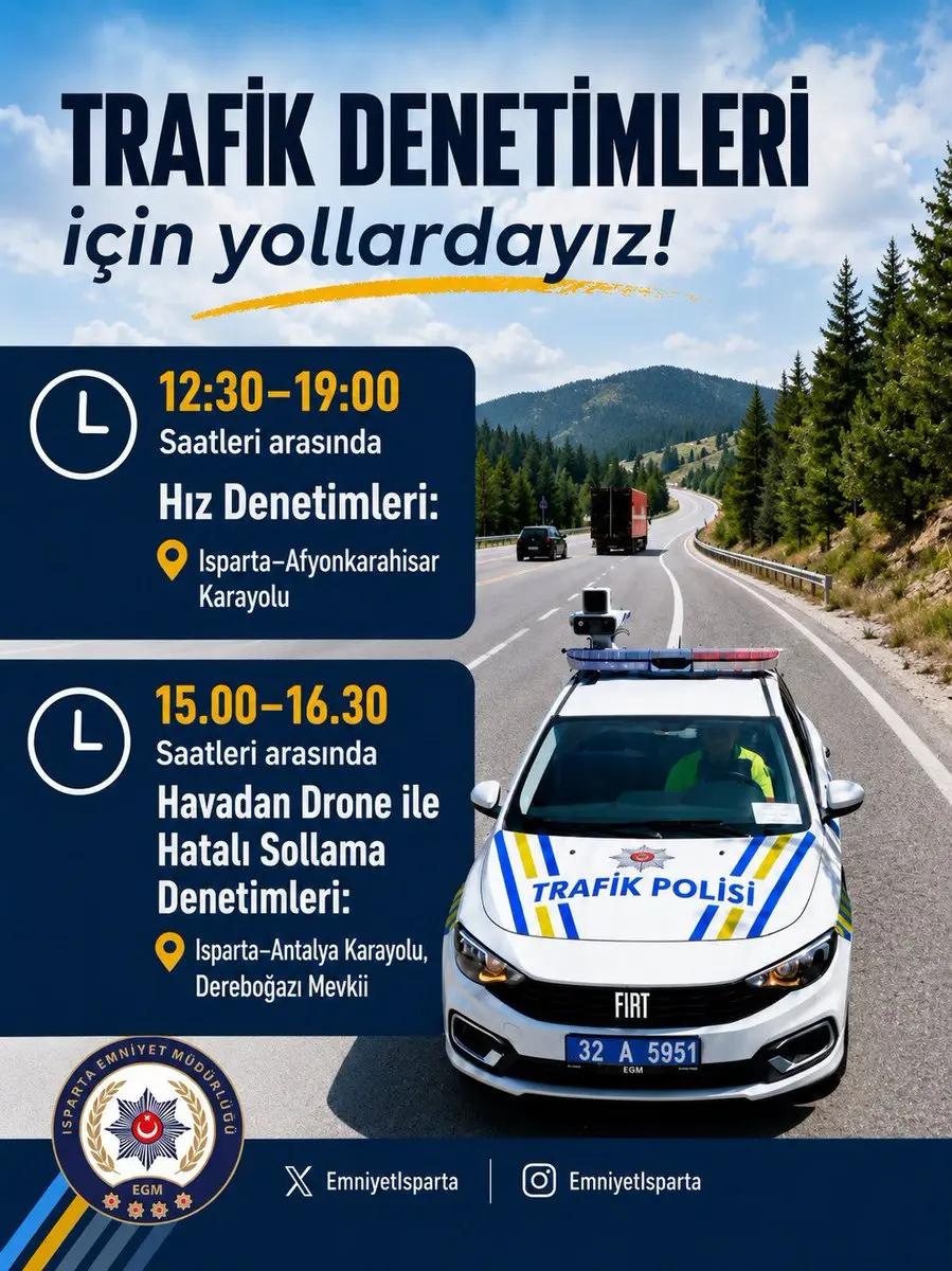 Isparta'da Trafik Denetimleri Sürüyor