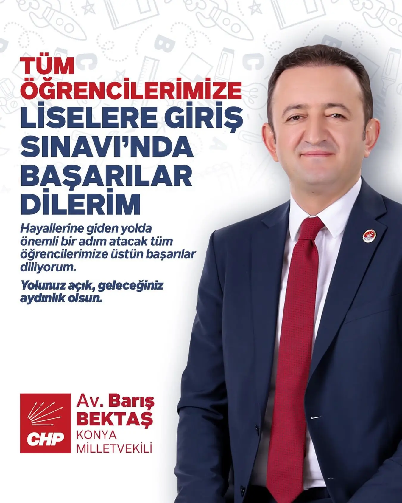 Öğrencilere Liselere Giriş Sınavı'nda başarı dileği