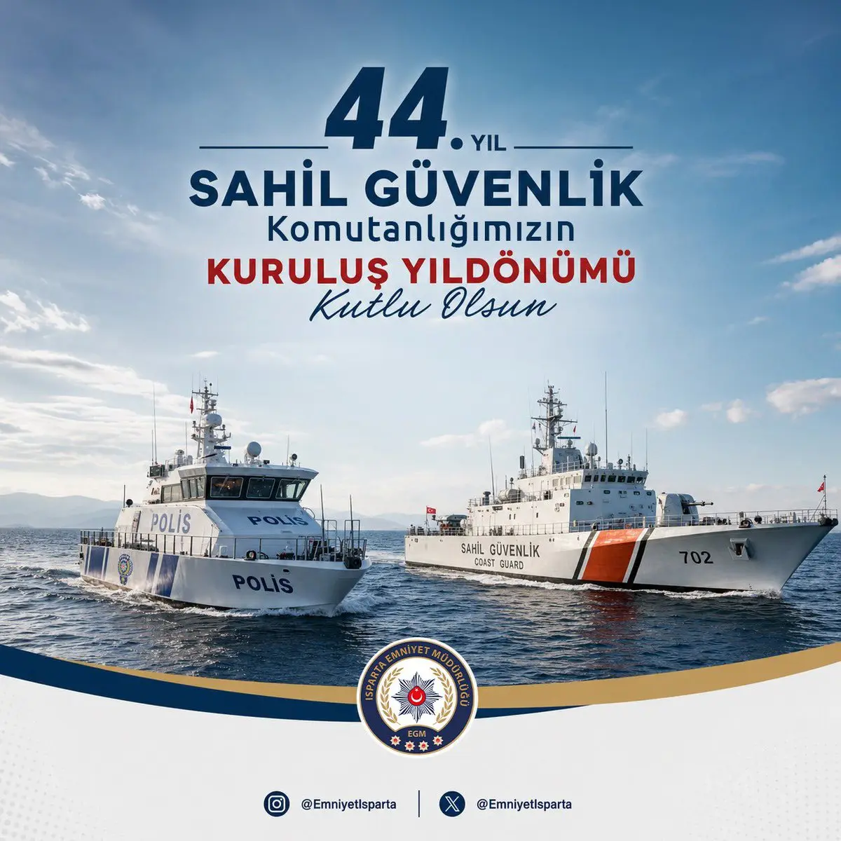 Sahil Güvenlik Komutanlığı'nın 44. Yılı Kutlandı