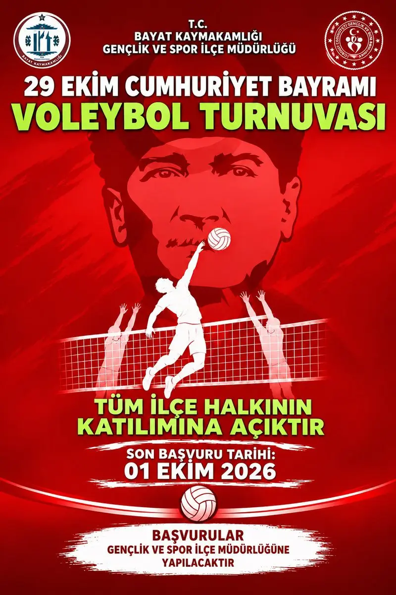 Cumhuriyet Bayramı Voleybol Turnuvası Duyuruldu