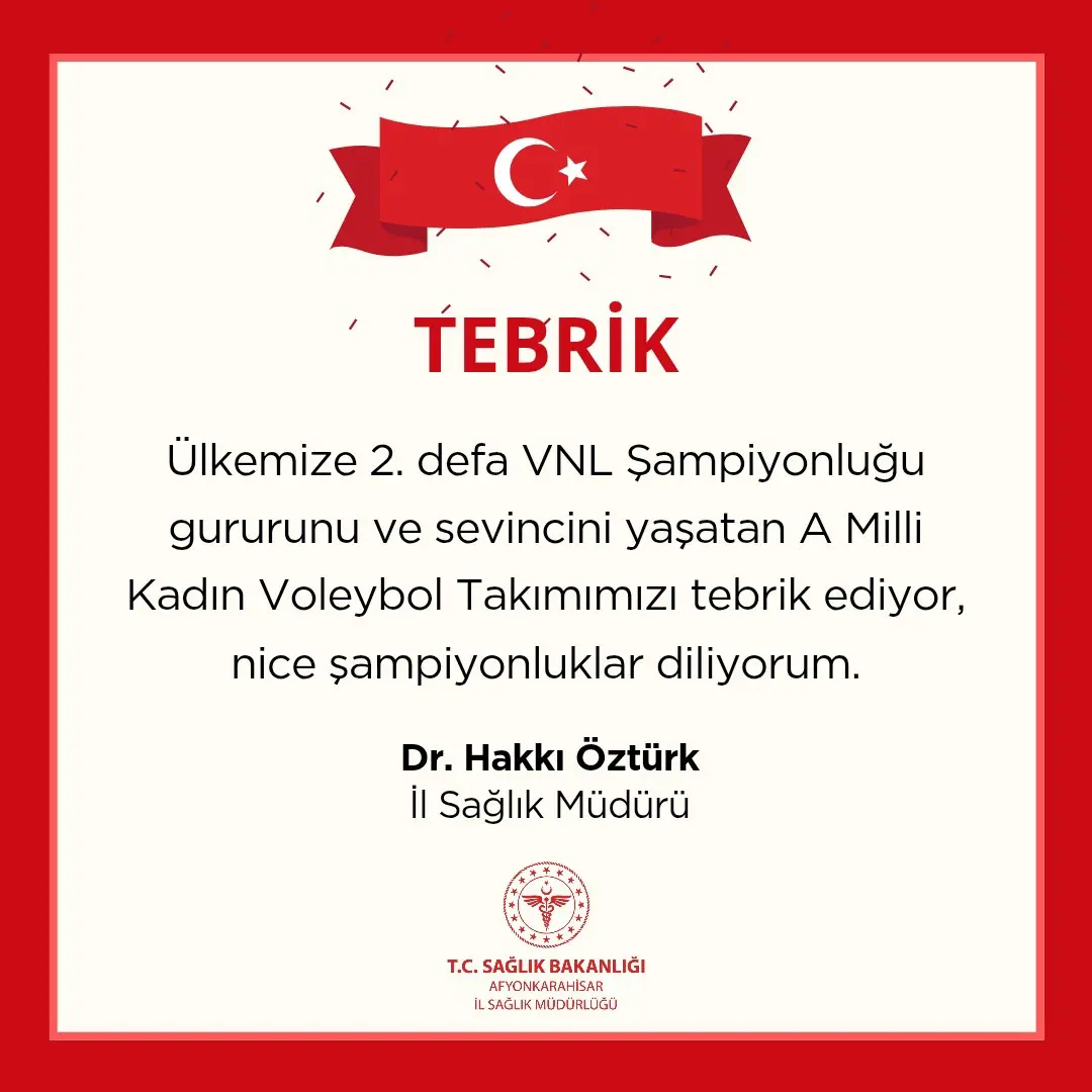 A Milli Kadın Voleybol Takımı'na tebrikler