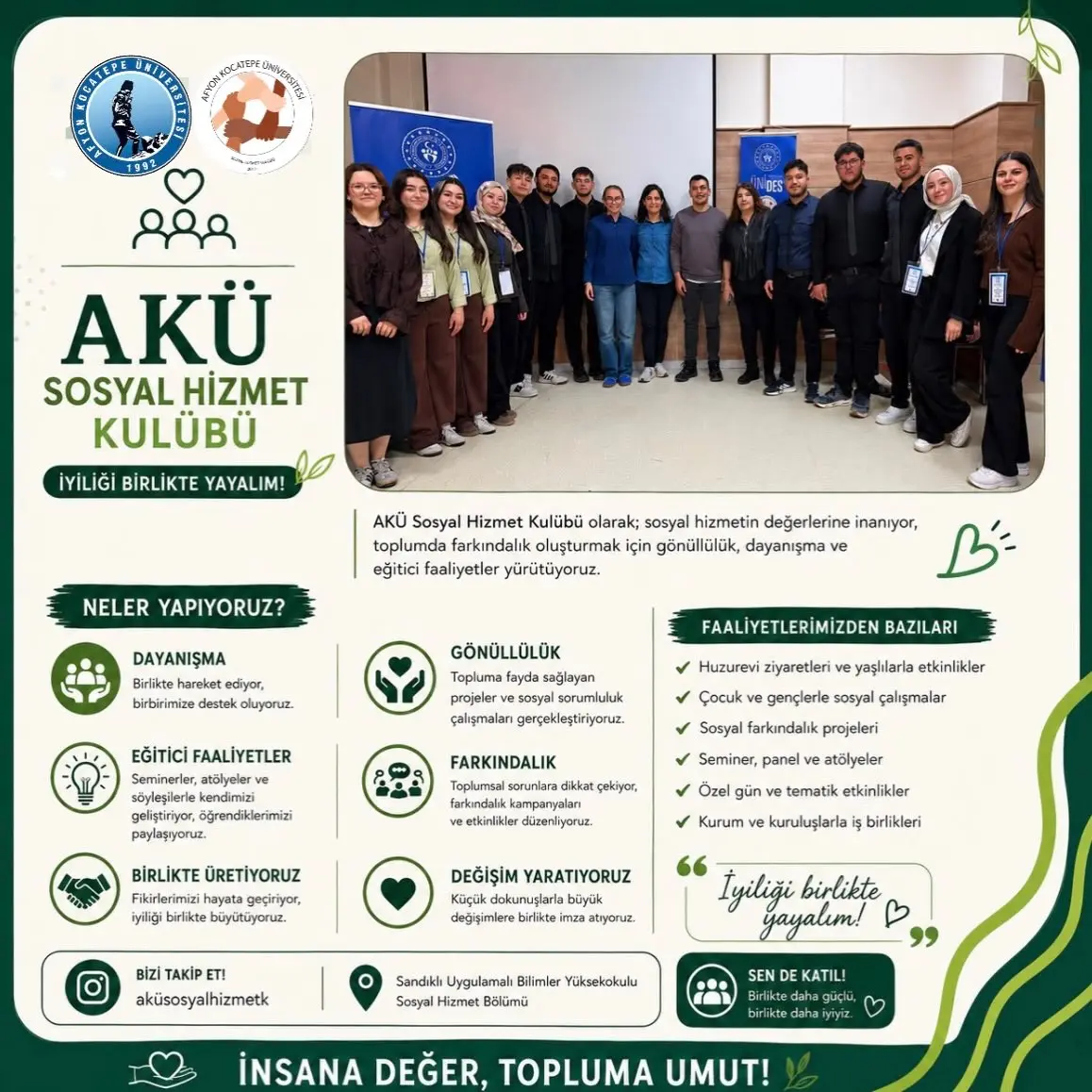 Sosyal Hizmet Kulübü'nden toplumsal projeler