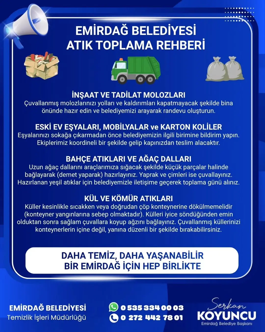 Emirdağ'da Çöp Konteyneri Kullanım Kuralları