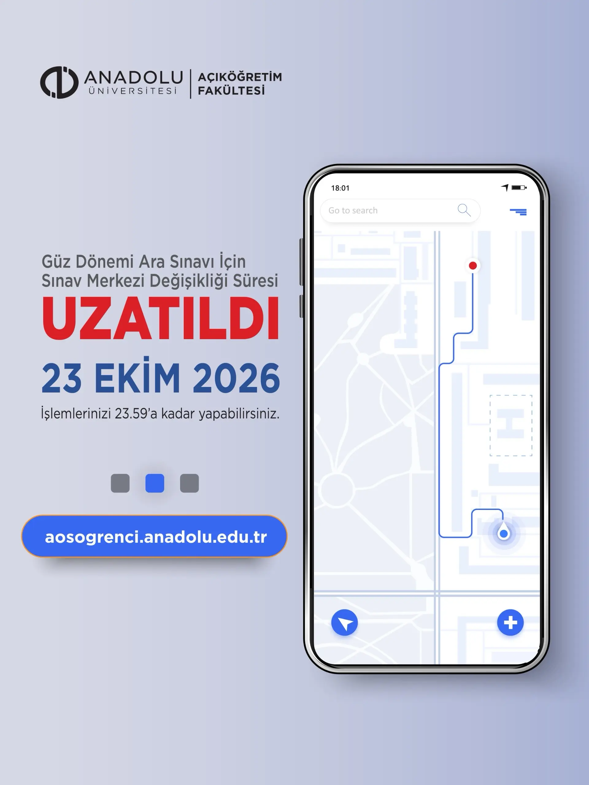 Güz Dönemi Ara Sınavı Merkezi Değişikliği Süresi Uzatıldı