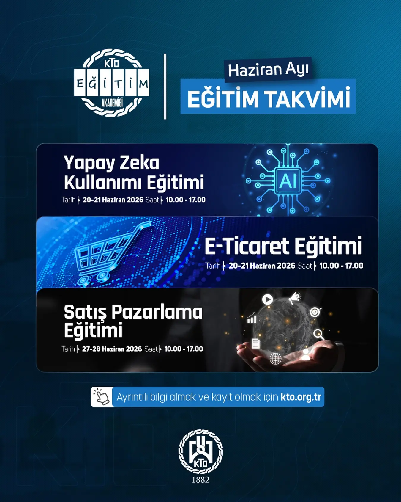 KTO Eğitim Akademisi Haziran Ayı Eğitimlerini Duyurdu