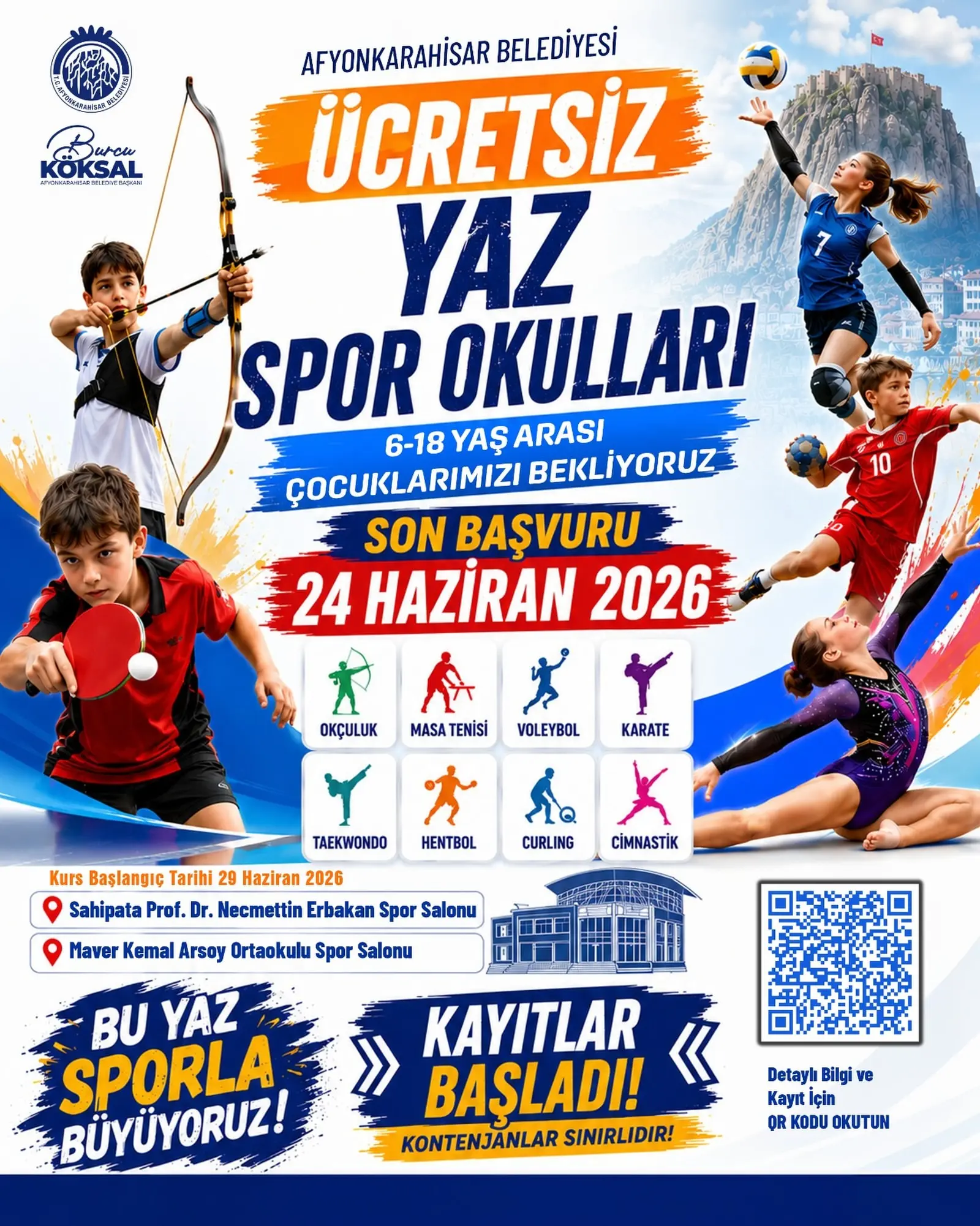 Ücretsiz yaz spor okulları kayıtları başladı