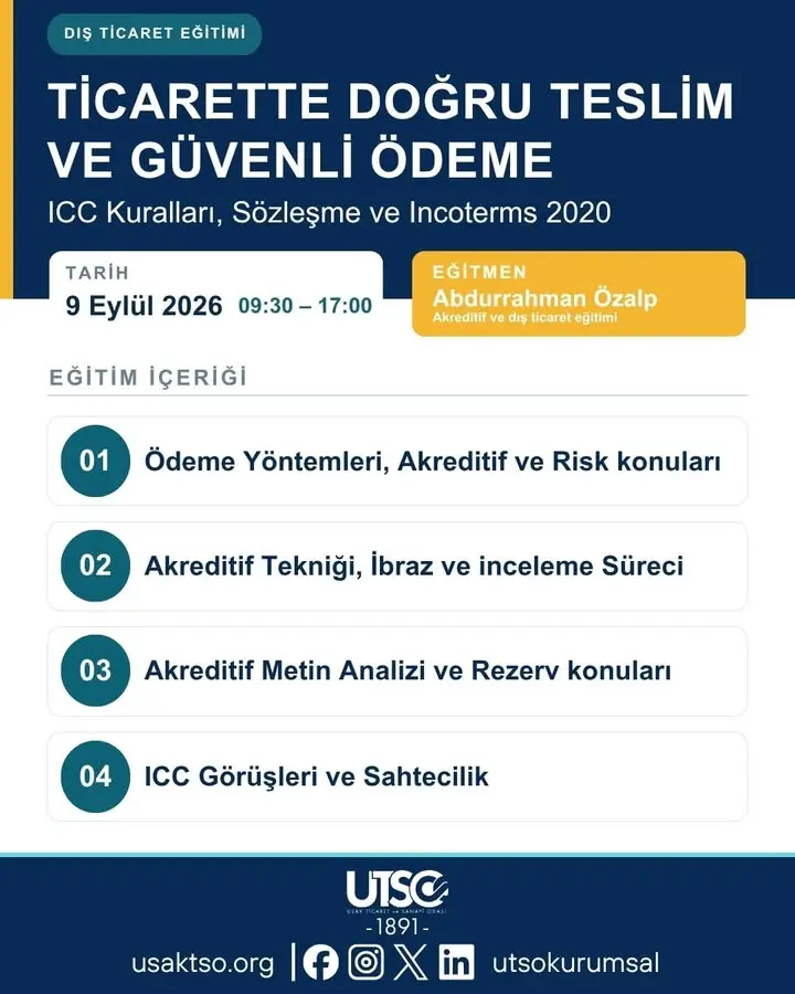UOSB'den Ticaret Eğitimi Duyurusu