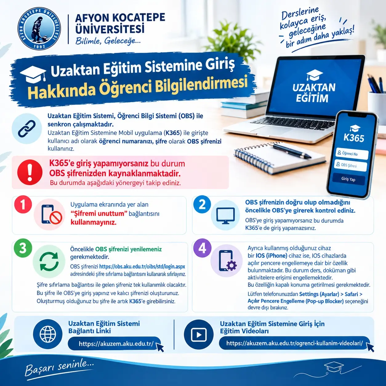 Uzaktan Eğitim Giriş Bilgileri Açıklandı