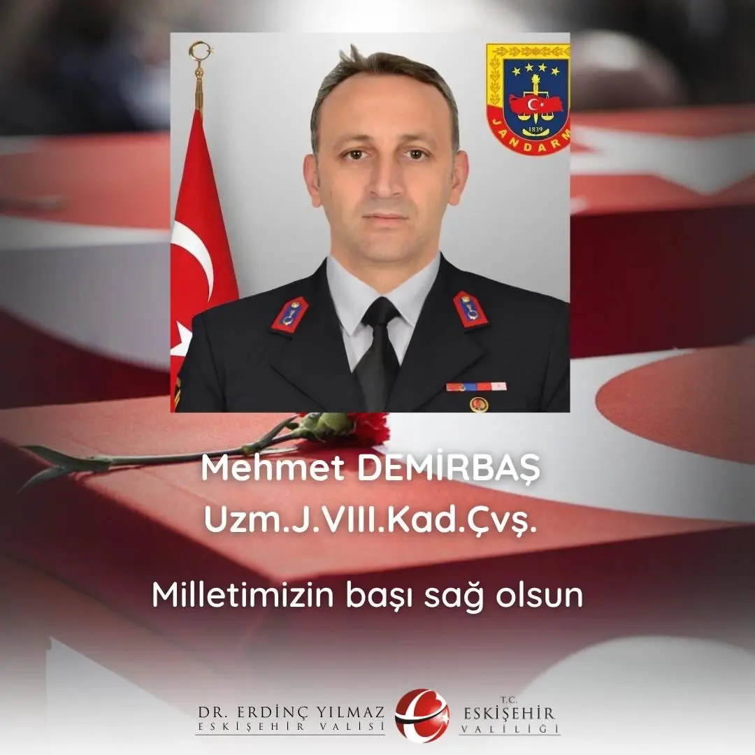 Jandarma Uzmanı Mehmet Demirbaş Şehit Oldu