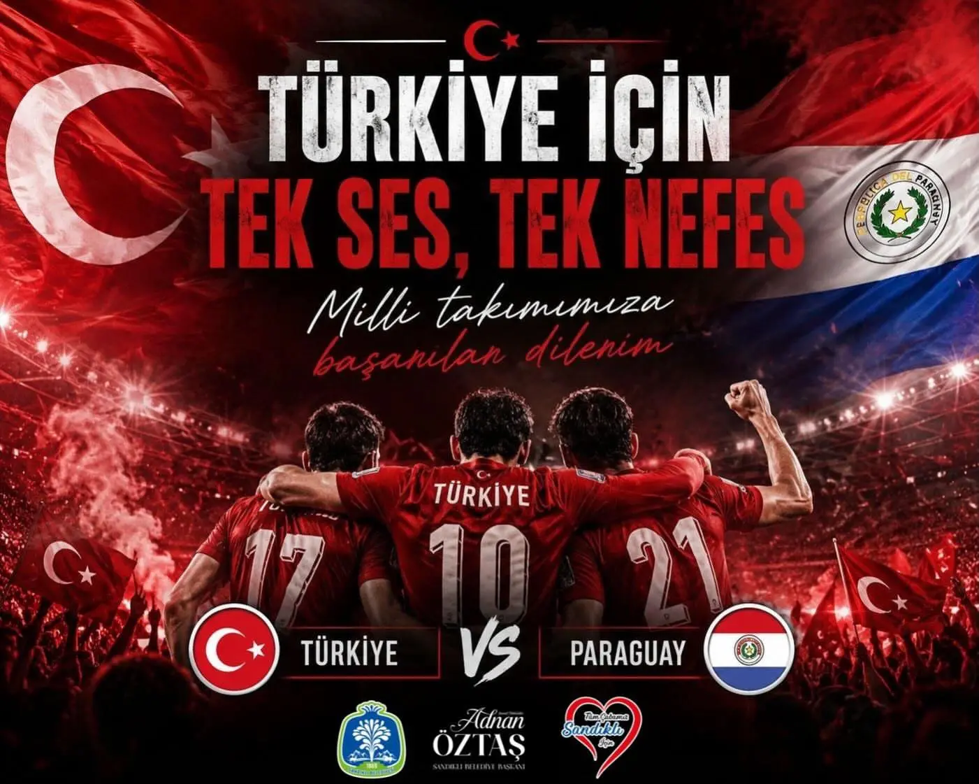 Milli Takımımıza Paraguay karşısında başarı dileği