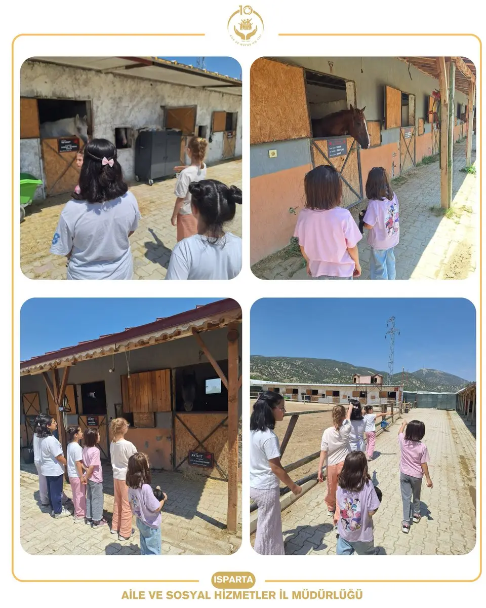 Isparta'da Çocuklar At Çiftliği Gezisi Düzenledi