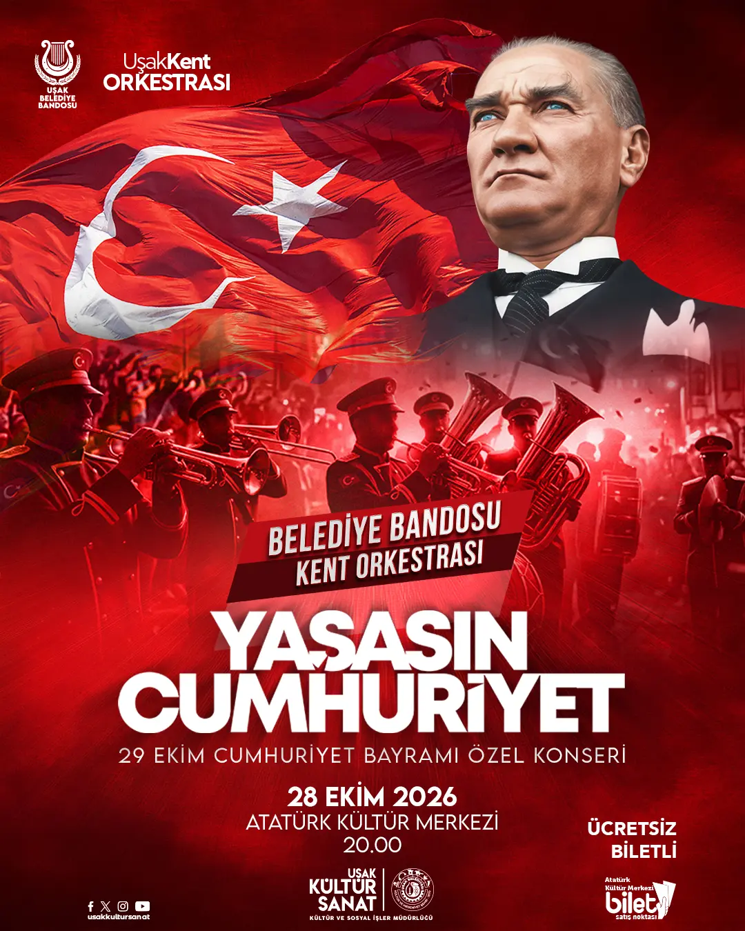 Uşak'ta Cumhuriyet Bayramı Konseri