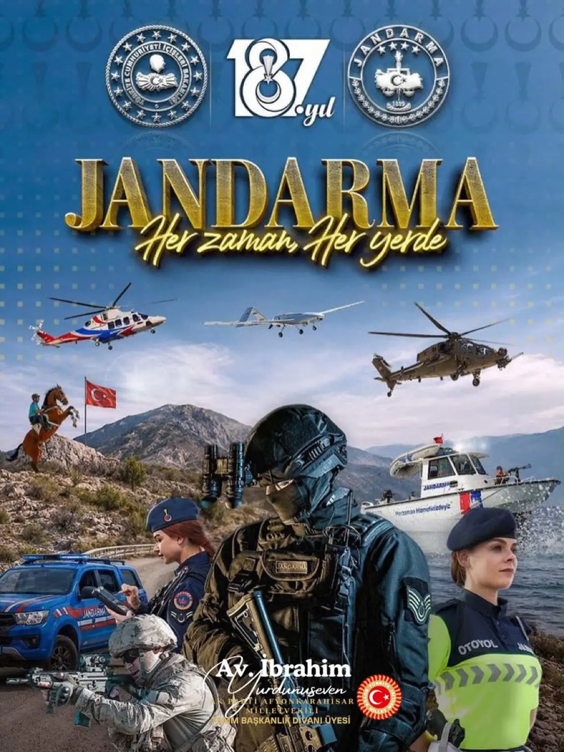 Jandarma Teşkilatı'nın 187. kuruluş yıl dönümü kutlandı