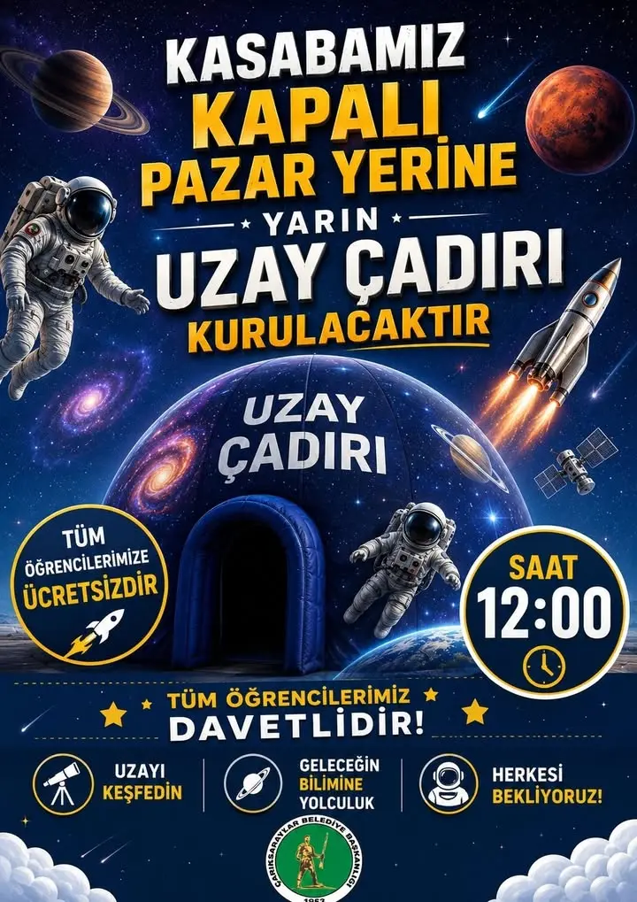 Çarıksaraylar'da Uzay Çadırı Etkinliği Başlıyor