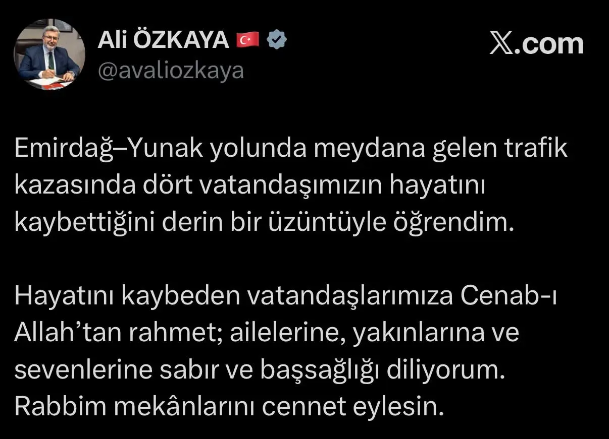 Emirdağ-Yunak yolunda trafik kazası