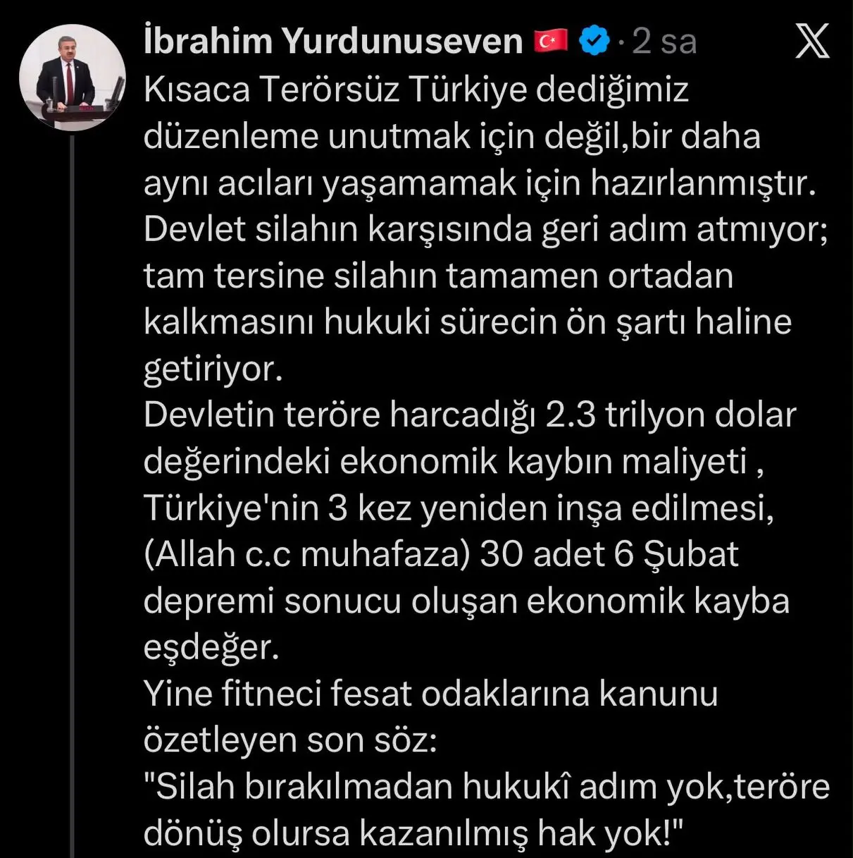 Terörsüz Türkiye için hukuki süreç başlatıldı