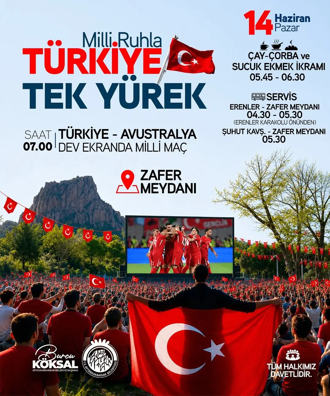 A Milli Takım Maçını Dev Ekranda İzleme Daveti