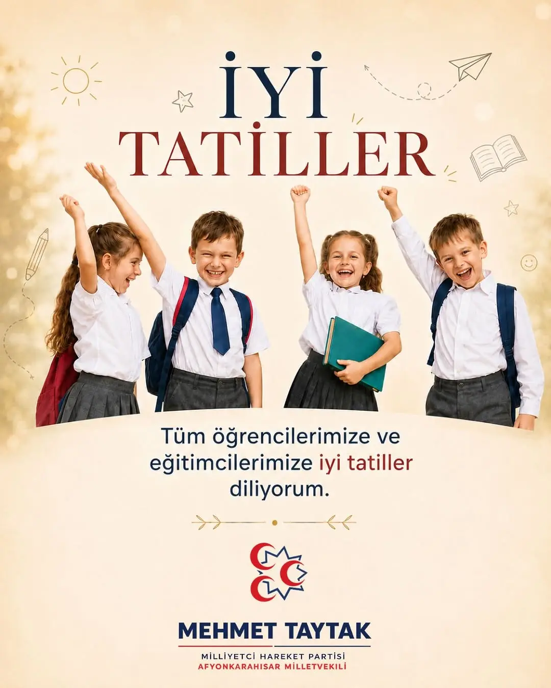 Öğrencilere Karne Sevinci Mesajı