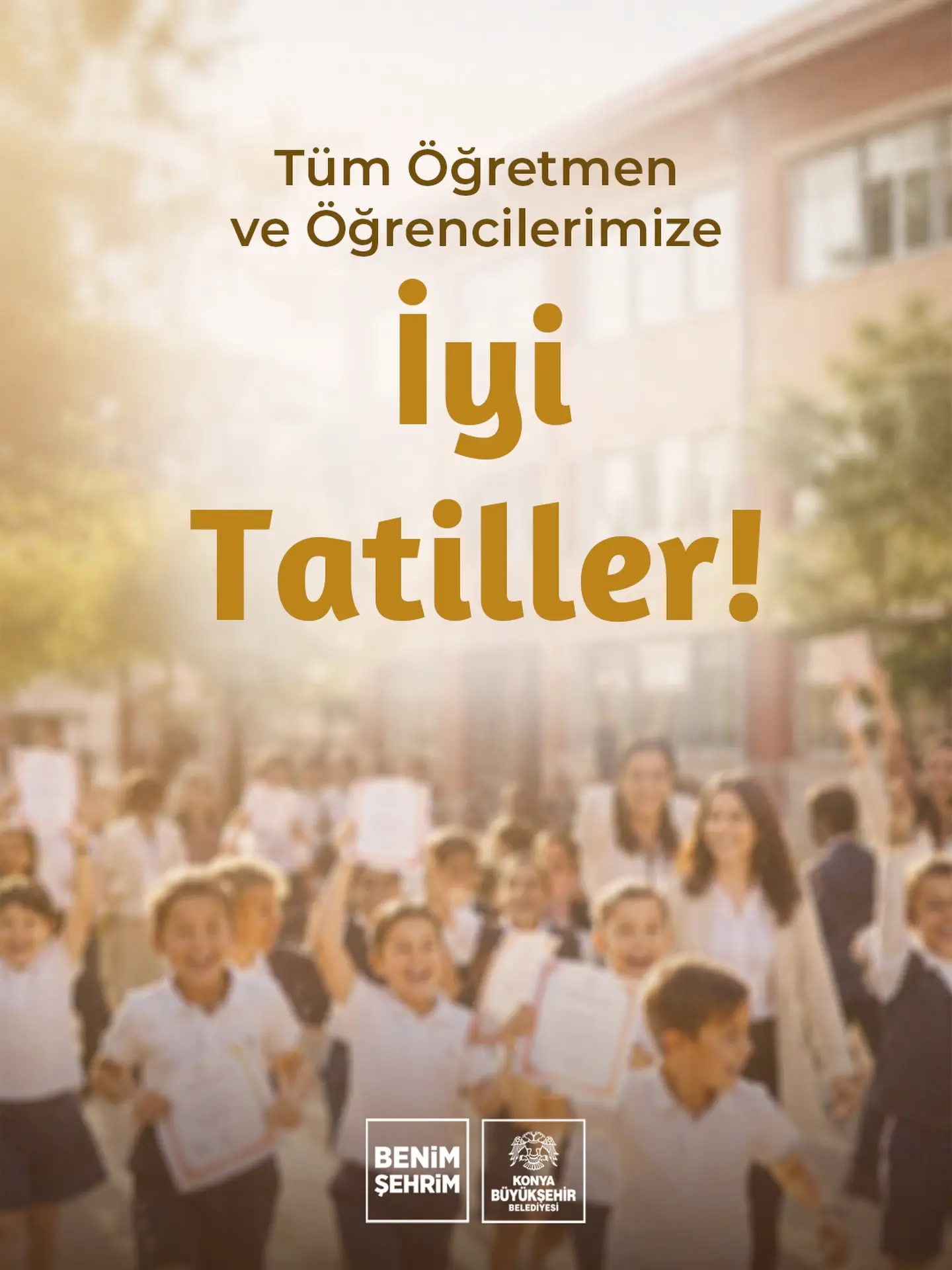 Öğrencilere karne tebrikleri ve yaz tatili dilekleri