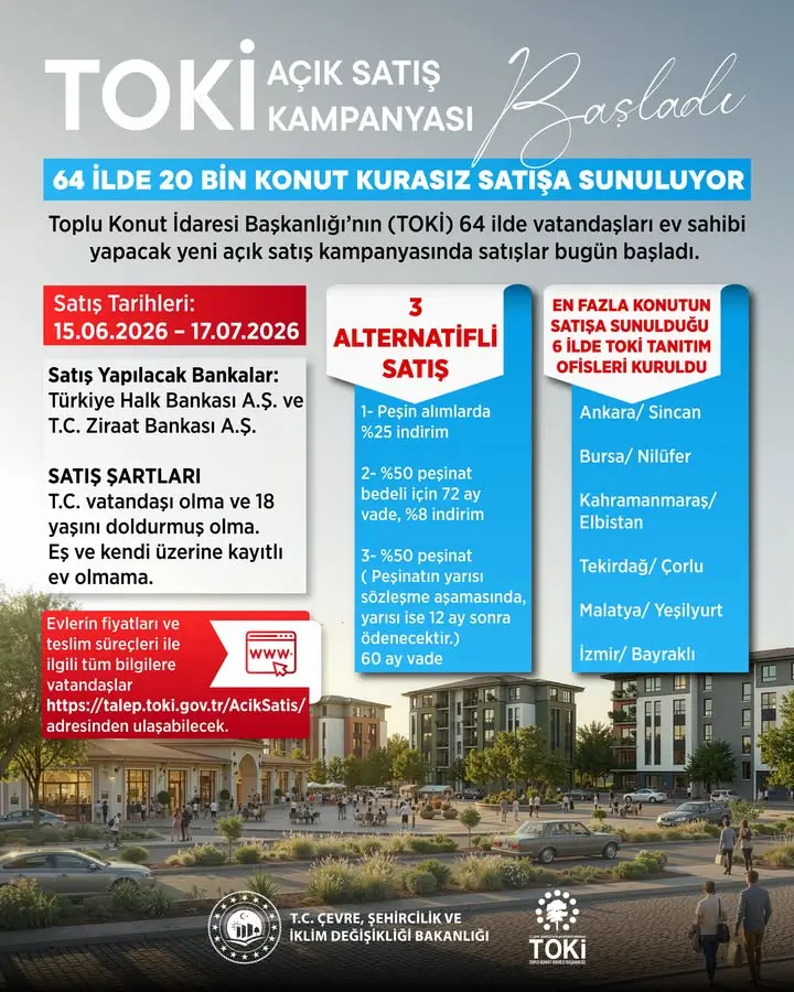 TOKİ konutları için başvurular başladı